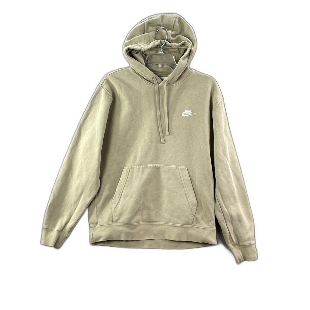 Nike Pullover Hoodie Mens Medium Olive Green Fleece Lined Camping Outdoor Skate